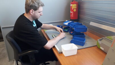 Steven aan het werk