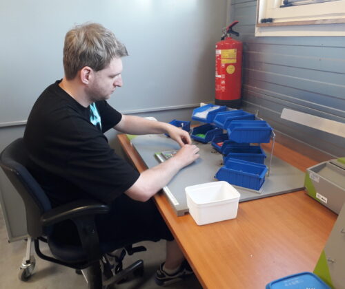 Steven aan het werk